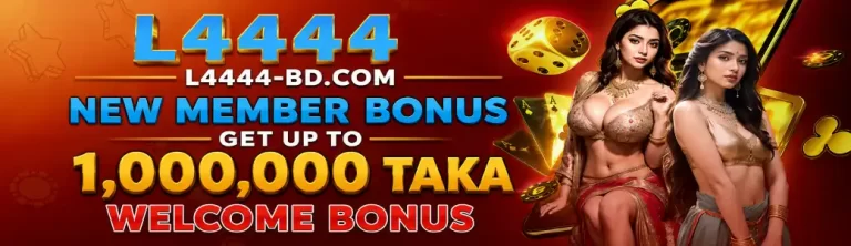 L4444 Casino homepage hero banner showcasing welcome bonus offers