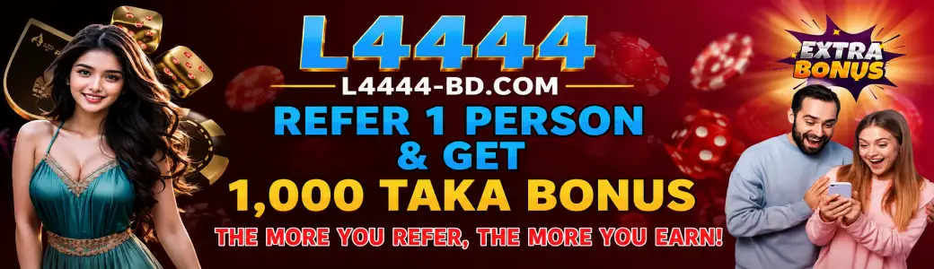 L4444 Casino homepage hero banner showcasing welcome bonus offers
