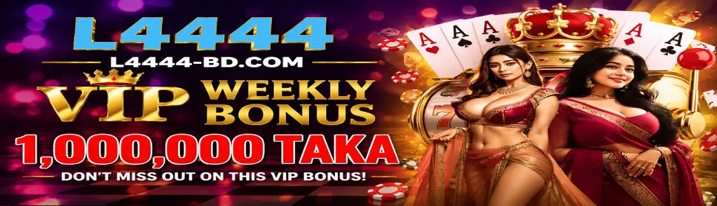 L4444 Casino homepage hero banner showcasing welcome bonus offers