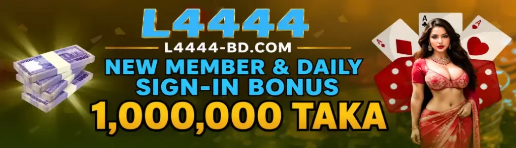 L4444 Casino homepage hero banner showcasing welcome bonus offers